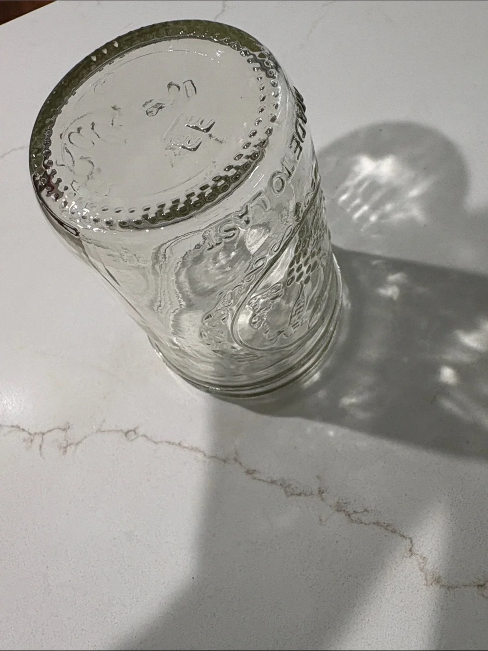 6 OZ Embossed Glass Ball Jars with Silver Lids - Set of 2